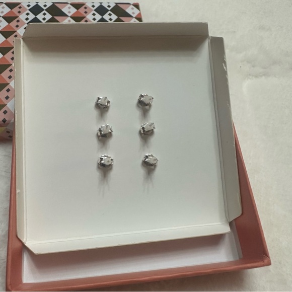 FAO Schwarz Sterling Silver Earrings with Pink and Blue Crystals - Picture 4 of 5